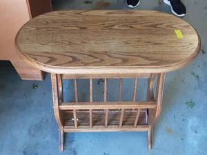 Side Table With Magazine Rack 27x13x24