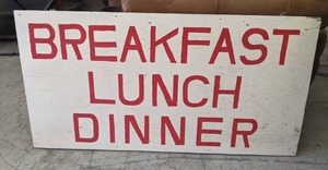 lot 162 image: Large Wooden Sign 48 x 24