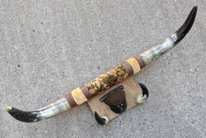 lot 251 image: Beautifully Mounted Steer Horn & Hooves