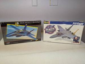 lot 83 image: (2) Aviation Toy Models - F-18 Hornet Blue Angel & F-15 Eagle - M3 & M4