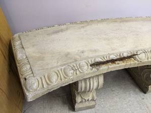 lot 31 image: (Lot 55) Gorgeous Curved Concrete Outdoor Garden Bench