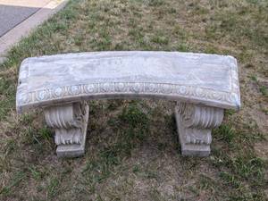 lot 27 image: (Lot 25) Gorgeous Curved Concrete Outdoor Garden Bench