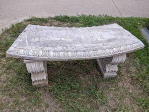 lot 28 image: (Lot 35) Gorgeous Curved Concrete Outdoor Garden Bench