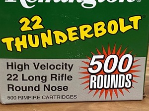 (500) Rounds Of Remington 22-Thunderbolt .22LR