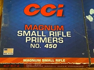 (4) Boxes Of CCI Magnum Small Rifle Primers, No.450