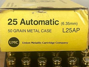 (50) Rounds Of UMC .25-Auto 50grain MC L25AP