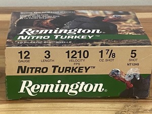 (7) Rounds Remington Nitro Turkey 12-gauge 1 78oz #5-Shot, 3