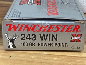 ((20) Rounds Winchester Super-X .243-Winchester 100grain Power-Point