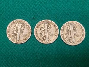 3 Mercury Dimes