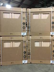lot 28 image: Lot of 4 Hampton Unfinished Beech Raised Panel Stock Assembled Wall Kitchen Cabinet (30 in. x 30 in. x 12 in.) not used