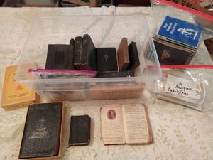 lot 125 image: Vintage Bibles and prayer books