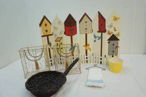 Bird dcor, planter, baskets, etc