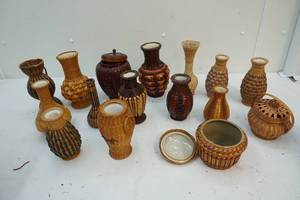 Wicker vases, containers