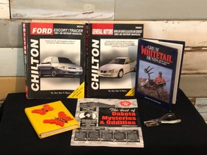 Miscellaneous books, phones, tools