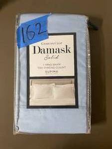 Charter Club Damask Pima Cotton 550-Thread Horizon Sky Blue King Sham