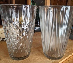 lot 117 image: Set of (2) Stunning Crystal Vases