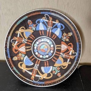 lot 48 image: Gorgeous Vintage European Ceramic Bowl with Intricate Folk Art Design
