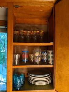 lot 50 image: Cupboard Full of Plates and Glassware