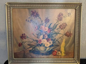 lot 33 image: Stunning Vintage Framed Art by William Van de Pas Floral