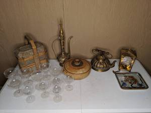 lot 83 image: Vintage Bric-a-Brac and Wine Glasses, Etc.