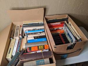 lot 86 image: Lot of (2) Boxes of Books Travel, Antiques, Short Stories, Classics, etc