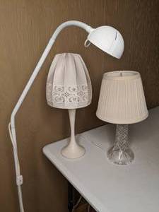 lot 61 image: Lot of (3) White Cream Lamps