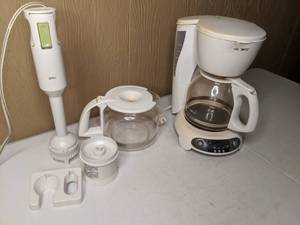lot 67 image: Mr. Coffee Coffee Maker and Braun Stick Blender