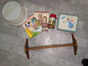 lot 234 image: Vintage Mary Poppins Lunchbox, Vintage Smokey Thermos, & Misc. Items