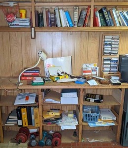 lot 218 image: Mixed Lot of Items Weights, Books, Cassette Tapes, & Misc. Items