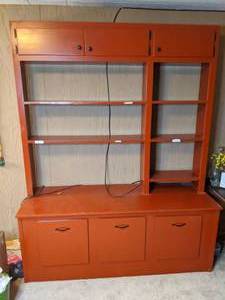 lot 175 image: Beautiful 3 Drawer Filing Cabinet & ShelvesBookcase