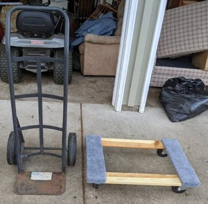 lot 281 image: Metal Dolly & Hardwood Dolly w Carpenter Deck