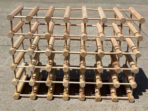 lot 85 image: Wooden 35 Bottle Wine Rack