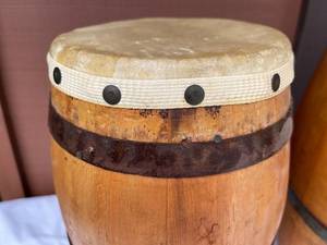 lot 144 image: Two Wooden Bongo Drums