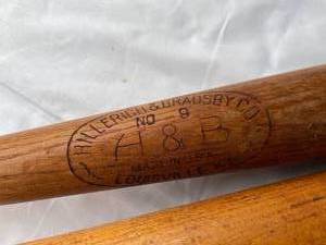 lot 156 image: 2 Vintage Wooden Bats