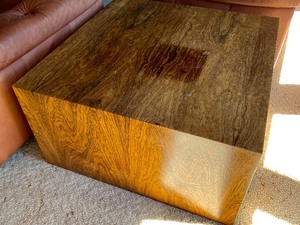 lot 11 image: Contemporary Style Rosewood SideAccent Cube Shaped Table