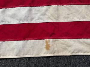 lot 212 image: Vintage 76 Fabric Flag With Wooden Flag Pole