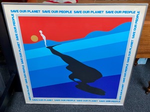 lot 238 image: Vintage Framed Poster Save Our Planet Save Our People