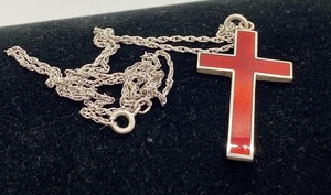 lot 249 image: Sterling and Enamel Cross Necklace