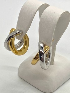 lot 271 image: Two Tone 18k Hoop Earrings