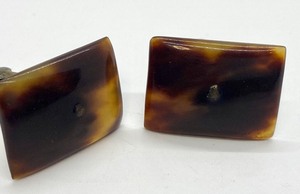 lot 294 image: Pair of Vintage Moss Agate Cufflinks