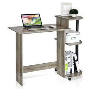 39 in. Rectangular Oak Gary Computer Desk with Shelves