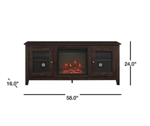 58 in. Traditional Electric Fireplace TV Stand - Traditional Brown the retail price $387.87