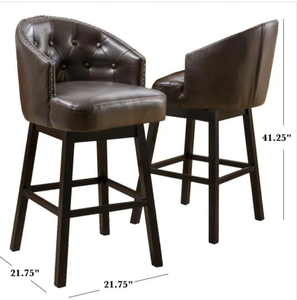 Ogden 41.5 in. Brown Swivel Cushioned Bar stool (Set of 2) the retail price $356.49
