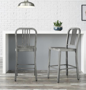 Kipling Gunmetal Gray Metal Counter Stool with Back (16.54 in. W x 38.98 in. H) the retail price $69.00