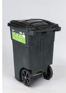 48 Gal. Greenstone Trash Can with Wheels and Attached Lid the retail price $74.97