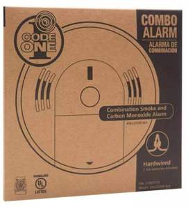 Code One Hardwired Smoke and Carbon Monoxide Combination Detector with Ionization Sensor and Voice