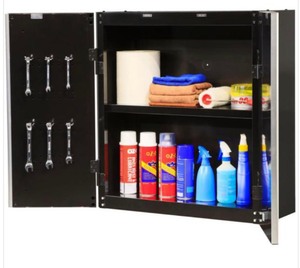 Ready-to-Assemble 24-Gauge Steel Wall Mounted Garage Cabinet in Black (28 in. W x 29 in. H x 12 in.
