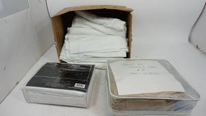 Four King Size White Flat Sheets--108  x  115---Two Twin XL Sheet Sets---Midnight Valley King Size Sheet Set