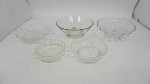 Five Glass & Crystal Serving Dishes
