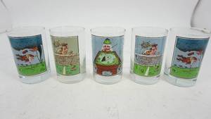 Five Arbys Collectors Series Glasses--1982